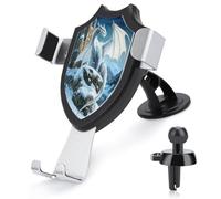 Jubonexis Majestic Ice Dragon Snowy Mountain Car Phone Holder Mount Triangle Clip Base Air Vent Cell Phone Car Mount Automotive Accessories for 4-6 Inches Cell Smartphones