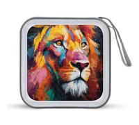Jubonexis Majestic Lion CD Case DVD Storage Case Portable for Car Home Travel