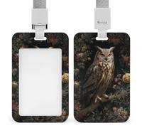 Jubonexis Majestic Owl on Ancient Tree Branch ID Badge Holder Retractable Clip Card Holder Card Protector Name Badge Name Tag for Work Office Doctor Nurse