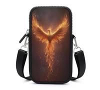Jubonexis Majestic Phoenix Rising from Darkness Crossbody Mobile Phone Bag Smartphone Bag With Adjustable Strap black