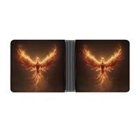 Jubonexis Majestic Phoenix Wings Fully Spread Soft PU Leather Bifold Wallet, Coin Purse Credit Pass Case, Durable Card-Holder Slim Billfold for Men Woman Money Storage
