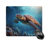 Jubonexis Majestic Sea Turtle Gracefully Swimming Mouse Pad, Small Office Computer Mouse Pads for Desk Laptop with Non-Slip Rubber Base Mouse Mat, Gaming Mouse Pads