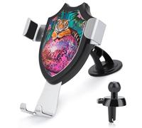 Jubonexis Majestic Tiger on Pink Disco Ball Car Phone Holder Mount Triangle Clip Base Air Vent Cell Phone Car Mount Automotive Accessories for 4-6 Inches Cell Smartphones