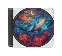 Jubonexis Majestic Whale Leaping Into Sky Soft PU Leather Bifold Wallet, Coin Purse Credit Pass Case, Durable Card-Holder Slim Billfold for Men Woman Money Storage