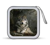 Jubonexis Majestic Wolf in The Forest CD Case DVD Storage Case Portable for Car Home Travel