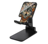 Jubonexis Majestic Wolf Tribal Flowers Cell Phone Stand Foldable Adjustable Phone Stand for Desk