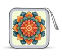 Jubonexis Mandala Cartoon Color Flower CD Case DVD Storage Case Portable