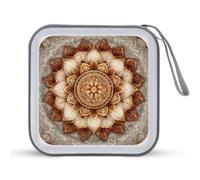 Jubonexis Mandala Floral Symmetrical Patterns CD Case DVD Storage Case Portable
