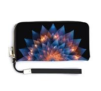 Jubonexis Mandala of Geometric Shards PU Leather Clutch Long Bifold Wallet, Coin Purse Credit Pass Case, Durable Card-Holder Money Storage for Women Men