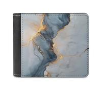 Jubonexis Marble Gold Line Abstract Soft PU Leather Bifold Wallet, Coin Purse Credit Pass Case, Durable Card-Holder Slim Billfold for Men Woman Money Storage