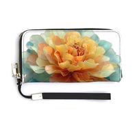 Jubonexis Marigold Flower PU Leather Clutch Long Bifold Wallet, Coin Purse Credit Pass Case, Durable Card-Holder Money Storage for Women Men