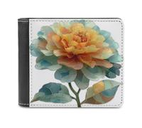 Jubonexis Marigold Flower Soft PU Leather Bifold Wallet, Coin Purse Credit Pass Case, Durable Card-Holder Slim Billfold for Men Woman Money Storage
