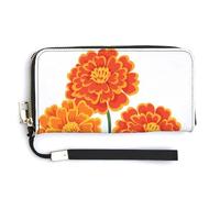Jubonexis Marigolds Minimalist Simple PU Leather Clutch Long Bifold Wallet, Coin Purse Credit Pass Case, Durable Card-Holder Money Storage for Women Men