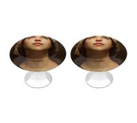 Jubonexis Medieval Woman Renaissance Round Drawer Cabinet Knobs Handles with Screws,2 Pcs, Drawer Dresser Knob Pulls Decor for Wardrobe Cupboard Home Office Kitchen
