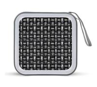 Jubonexis Metallic Chain Mail Weave Pattern CD Case DVD Storage Case Portable for Car Home Travel