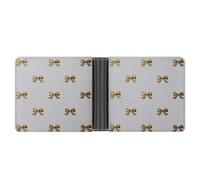 Jubonexis Metallic Gold Foil Bows Soft PU Leather Bifold Wallet, Coin Purse Credit Pass Case, Durable Card-Holder Slim Billfold for Men Woman Money Storage