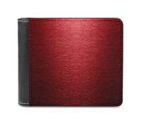 Jubonexis Metallic Red Color Tone Soft PU Leather Bifold Wallet, Coin Purse Credit Pass Case, Durable Card-Holder Slim Billfold for Men Woman Money Storage