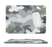 Jubonexis Military Camouflage Green Gray White Mouse Pad, Small Office Computer Mouse Pads for Desk Laptop with Non-Slip Rubber Base Mouse Mat, Gaming Mouse Pads