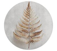 Jubonexis Minimal Natural Color Botanical Fern Leaf Large Round Carpet Area Rug Mat Modern Non Slip Circular Rugs 36inch(90cm)