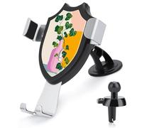 Jubonexis Minimal Single Purple Glass Vase Green Ivy Car Phone Holder Mount Triangle Clip Base Air Vent Cell Phone Car Mount Automotive Accessories for 4-6 Inches Cell Smartphones