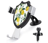 Jubonexis Minimal Warm Winter Lemon Watercolor Car Phone Holder Mount Triangle Clip Base Air Vent Cell Phone Car Mount Automotive Accessories for 4-6 Inches Cell Smartphones