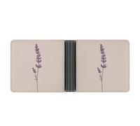 Jubonexis Minimalist A Single Lavender Sprig Soft PU Leather Bifold Wallet, Coin Purse Credit Pass Case, Durable Card-Holder Slim Billfold for Men Woman Money Storage