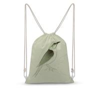 Jubonexis Minimalist Bird White Green Tone Drawstring Backpack Canvas String Bag Lightweight Sports Gym Bag for Men Women