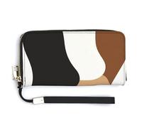 Jubonexis Minimalist Bohemian Abstract Composition PU Leather Clutch Long Bifold Wallet, Coin Purse Credit Pass Case, Durable Card-Holder Money Storage for Women Men
