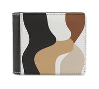 Jubonexis Minimalist Bohemian Abstract Composition Soft PU Leather Bifold Wallet, Coin Purse Credit Pass Case, Durable Card-Holder Slim Billfold for Men Woman Money Storage