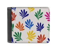 Jubonexis Minimalist Bold Palm Shapes Soft PU Leather Bifold Wallet, Coin Purse Credit Pass Case, Durable Card-Holder Slim Billfold for Men Woman Money Storage