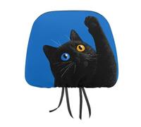 Jubonexis Minimalist Cat Is Reaching Up Printed Car Headrest Cover,2 Pieces, Elastic Comfort Head Rest Cover for Women Men, Universal Fits Most Cars Van SUV Truck, Car Interior Decor Accessories