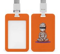 Jubonexis Minimalist Cross-Legged Mummy ID Badge Holder Retractable Clip Card Holder Card Protector Name Badge Name Tag for Work Office Doctor Nurse