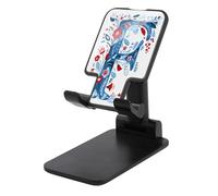 Jubonexis Minimalist Letter F with Folk Art Florals Cell Phone Stand Foldable Adjustable Phone Stand for Desk