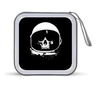 Jubonexis Minimalist Skull in Futuristic Astronaut Helmet CD Case DVD Storage Case Portable for Car Home Travel