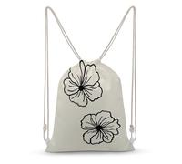 Jubonexis Minimalist Two Abstract Floral Flower Drawstring Backpack Canvas String Bag Lightweight Sports Gym Bag for Men Women