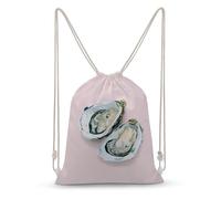 Jubonexis Minimalist Watercolor Two Oysters Drawstring Backpack Canvas String Bag Lightweight Sports Gym Bag for Men Women