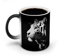 Jubonexis Minimalistic A Asian Tiger Color Changing Mugs Heat Changing Ceramic Coffee Mug Novelty Funny Tea Water Cup 11OZ