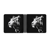Jubonexis Minimalistic A Asian Tiger Soft PU Leather Bifold Wallet, Coin Purse Credit Pass Case, Durable Card-Holder Slim Billfold for Men Woman Money Storage