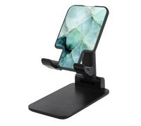 Jubonexis Minimalistic Marble Texture Soft Blue Green Cell Phone Stand Foldable Adjustable Phone Stand for Desk
