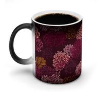 Jubonexis Minimalistic Simple Warm Colours Burgundy Color Changing Mugs Heat Changing Ceramic Coffee Mug Novelty Funny Tea Water Cup 11OZ