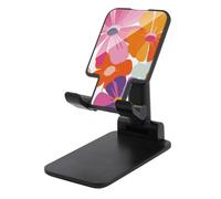 Jubonexis Modern Floral Abstract Petals in Pink Yellow Cell Phone Stand Foldable Adjustable Phone Stand for Desk