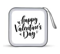Jubonexis Modern Font Happy Valentine's Day CD Case DVD Storage Case Portable for Car Home Travel