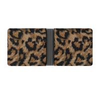 Jubonexis Modern Leopard Print Pattern Soft PU Leather Bifold Wallet, Coin Purse Credit Pass Case, Durable Card-Holder Slim Billfold for Men Woman Money Storage