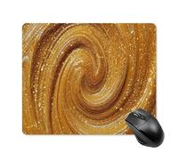 Jubonexis Molten Gold Whirlpool Sparkling Mouse Pad, Small Office Computer Mouse Pads for Desk Laptop with Non-Slip Rubber Base Mouse Mat, Gaming Mouse Pads