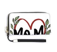 Jubonexis MOM is The Heart of The Family PU Leather Clutch Long Bifold Wallet, Coin Purse Credit Pass Case, Durable Card-Holder Money Storage for Women Men