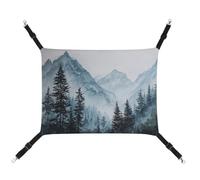 Jubonexis Mountain Landscape Evergreen Forests Breathable Pet Hammock with Adjustable Straps Reversible Cat Hanging Bed Dog Mats