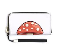 Jubonexis Mushroom Minimalist Simple PU Leather Clutch Long Bifold Wallet, Coin Purse Credit Pass Case, Durable Card-Holder Money Storage for Women Men