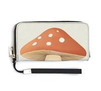 Jubonexis Mushroom Nursery Art PU Leather Clutch Long Bifold Wallet, Coin Purse Credit Pass Case, Durable Card-Holder Money Storage for Women Men