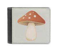Jubonexis Mushroom Nursery Art Soft PU Leather Bifold Wallet, Coin Purse Credit Pass Case, Durable Card-Holder Slim Billfold for Men Woman Money Storage