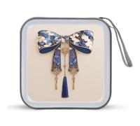 Jubonexis Neo-Chinese Knotted Bow CD Case DVD Storage Case Portable for Car Home Travel